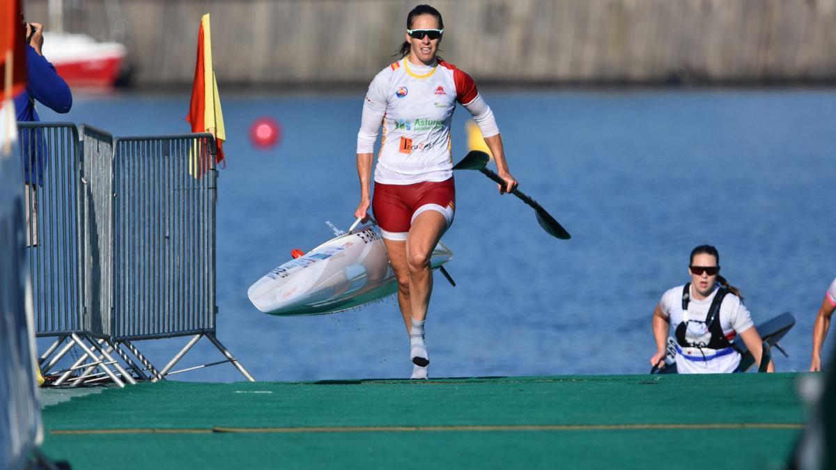 Eva Barrios, en un porteo.