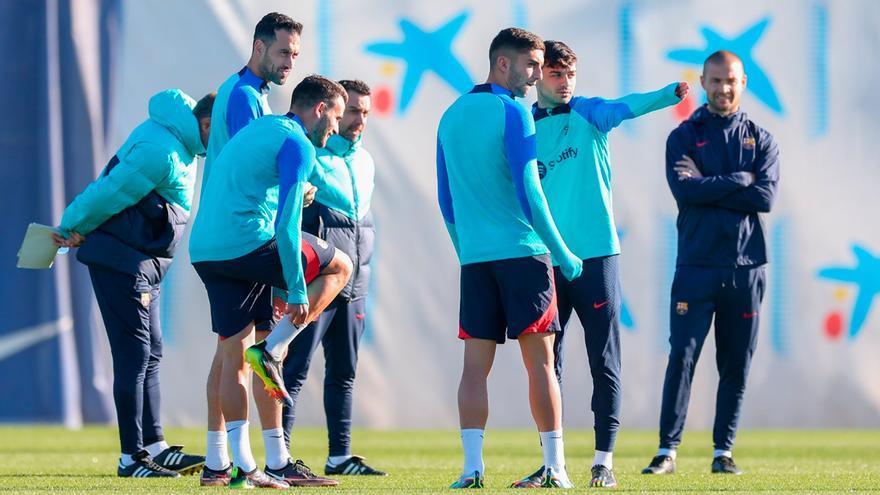 Último entrenamiento del Barça antes de su partido contra el Atlético