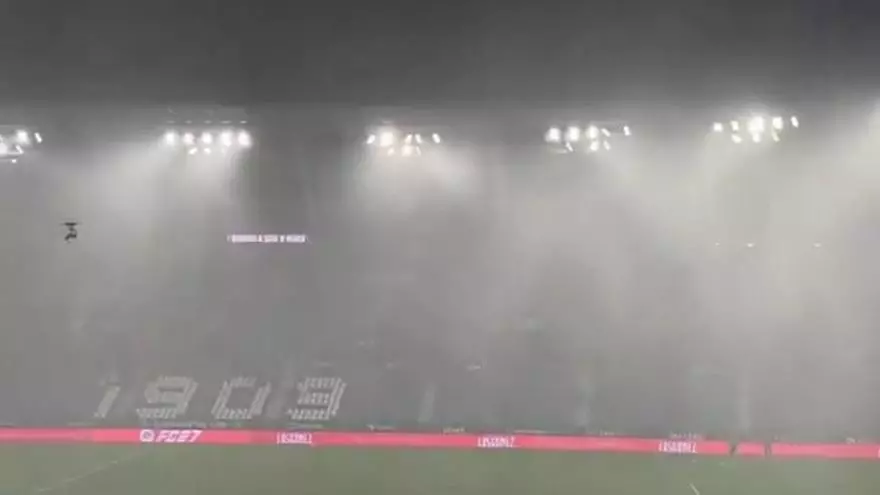 Diluvio universal en el Ciutat de Valencia y se suspende el Levante - Athletic Club