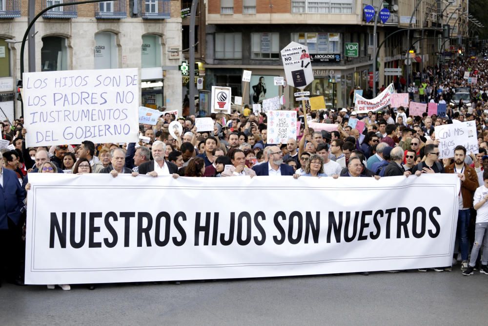 Protesta a favor del pin parental en Murcia