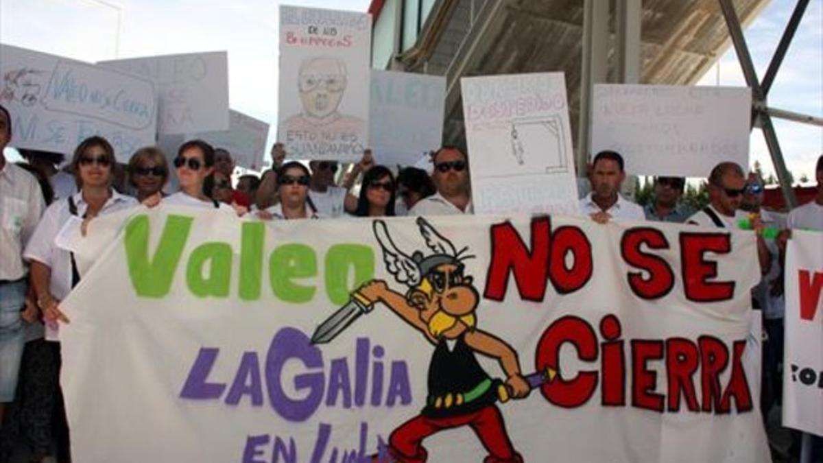 Manifestación en contra del cierre de Valeo, el pasado 14 de septiembre.