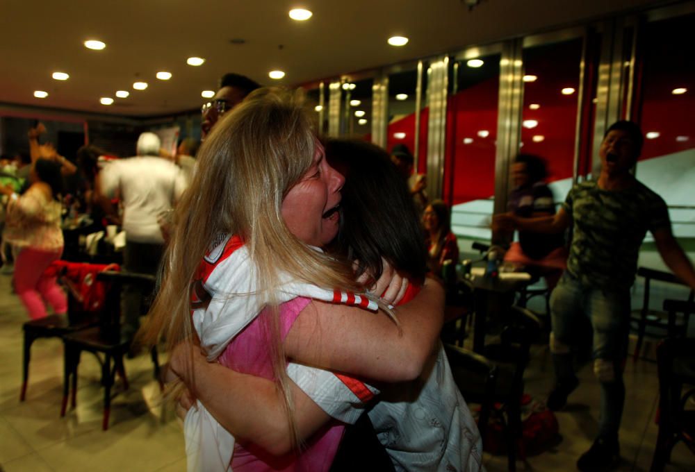 La afición de River celebra su victoria