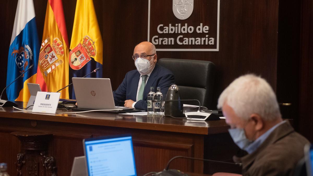 Imagen del pleno celebrado este viernes por el Cabildo grancanario.