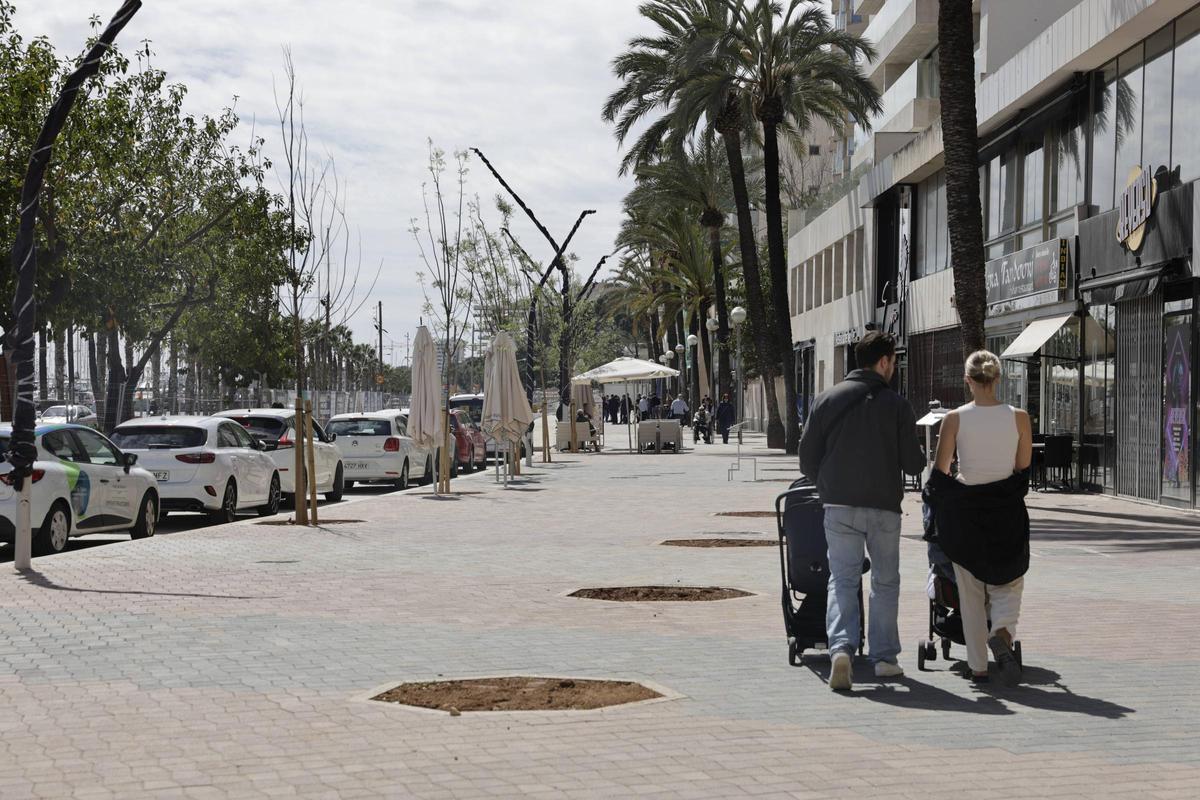 Zona del Paseo Marítimo que ya permite a bares y restaurantes montar sus terrazas