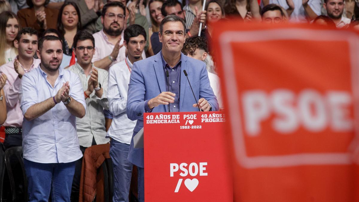Pedro Sánchez, en el acto del PSOE en Sevilla.