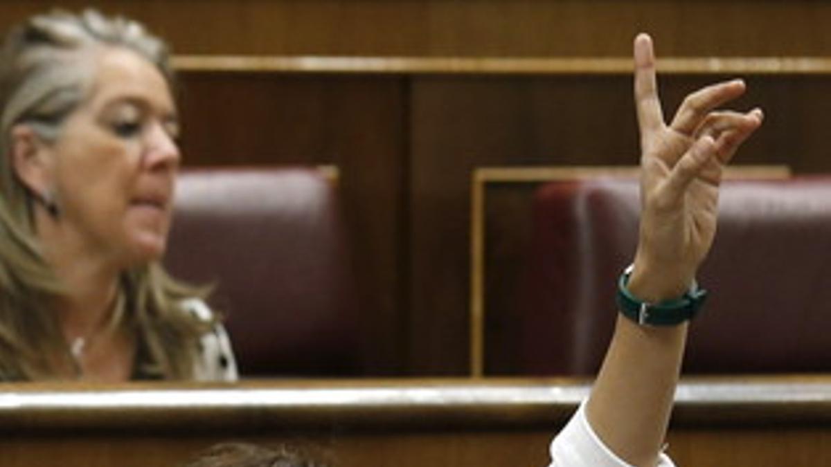 La diputada de UPD Irene Lozano, en una sesión de Control al Ejecutivo, en el Congreso.