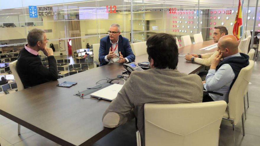 Villanueva, Díez y otros cargos, en la reunión de ayer.