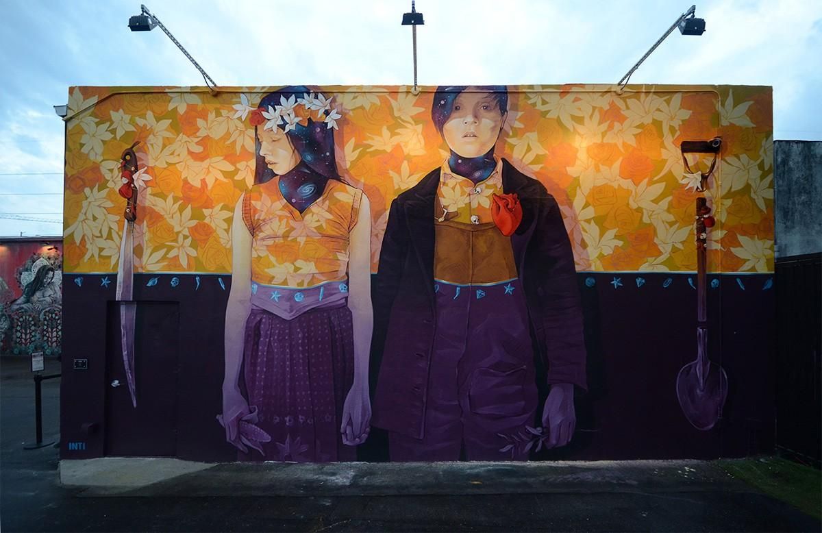 Uno de los murales realizados por Inti.