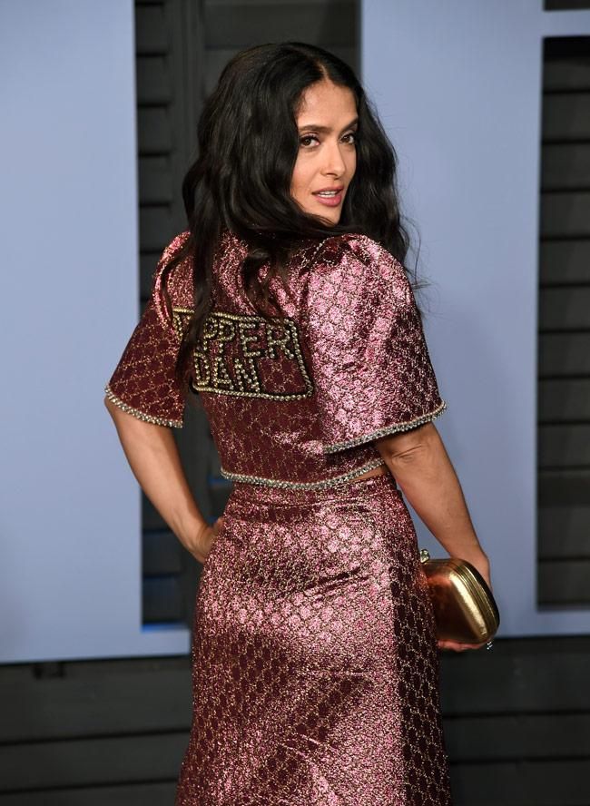 Salma Hayek en una de las fiestas post Oscar de 2018
