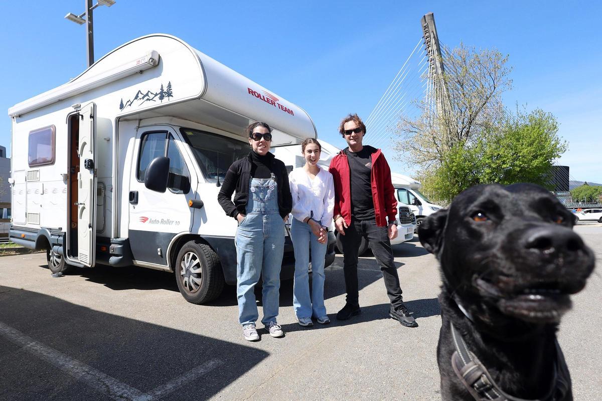 Autocaravanistas en Pontevedra.