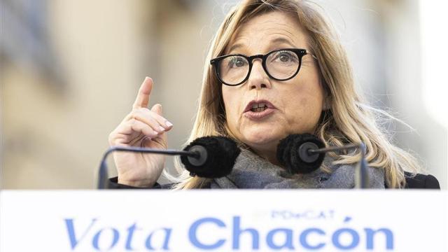 Primer pla de la numero dos del PDeCAT per Barcelona  Joana Ortega  en un acte del partit a Manresa  Imatge del 31 de gener de 2020  (Horitzontal) Job Vermeulen ACN