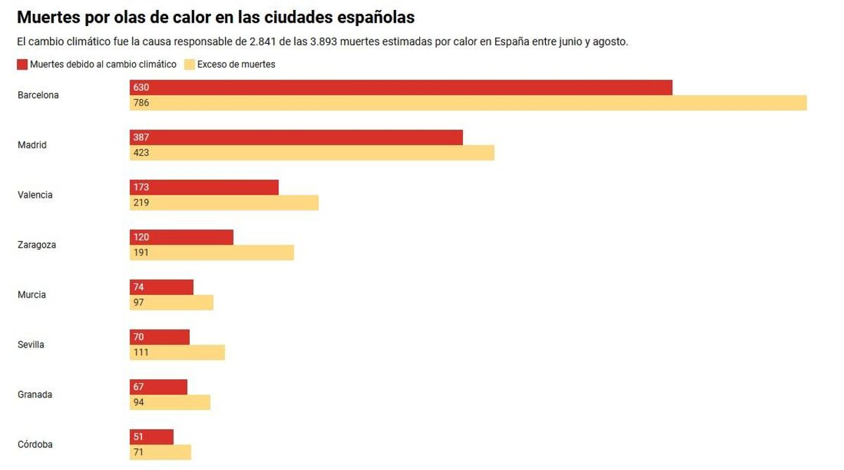 Muertes en las principales ciudades afectadas