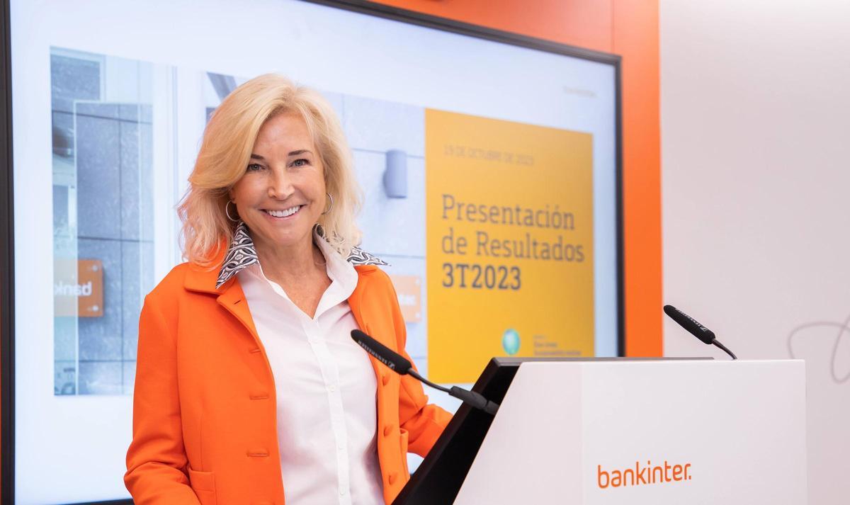 María Dolores Dancausa, consejera delegada de Bankinter, durante la presentación de los resultados.