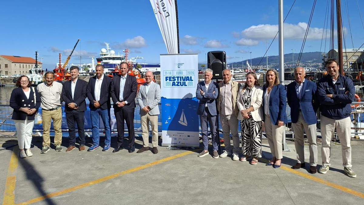 Presentación hoy del festival con los representantes del Puerto, la Diputación, la Xunta y  el Clúster Náutico.