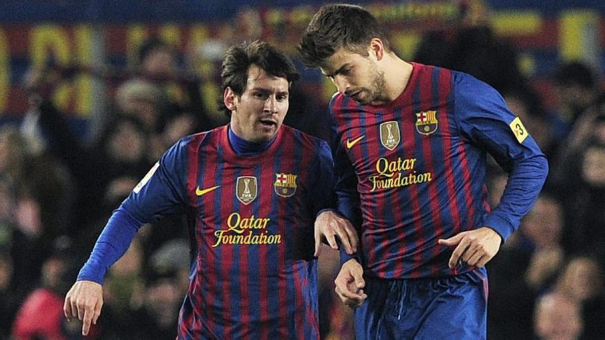 Piqué y Messi durante su etapa en el Barça