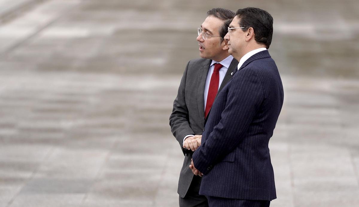 osé Manuel Albares y Nasser Bourita, ministros de Exteriores. XIII Reunión de Alto Nivel España - Marruecos.