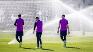 Entrenamiento de pretemporada del Barça