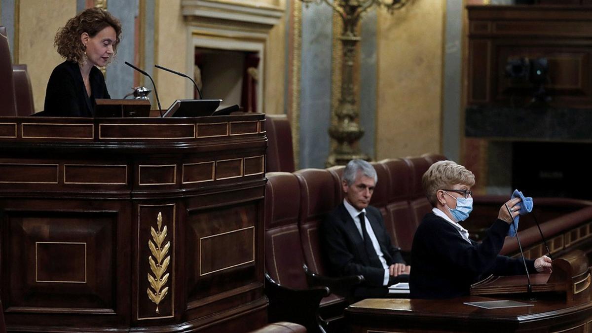 Un momento de la sesión de control al Ejecutivo del 27 de mayo, presidida por Meritxell Batet en el Congreso de los Diputados