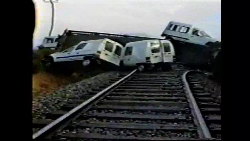 VÍDEO | Así fue el descarrilamiento de un tren en Andavías en 1992 tras chocar contra un rebaño de ovejas