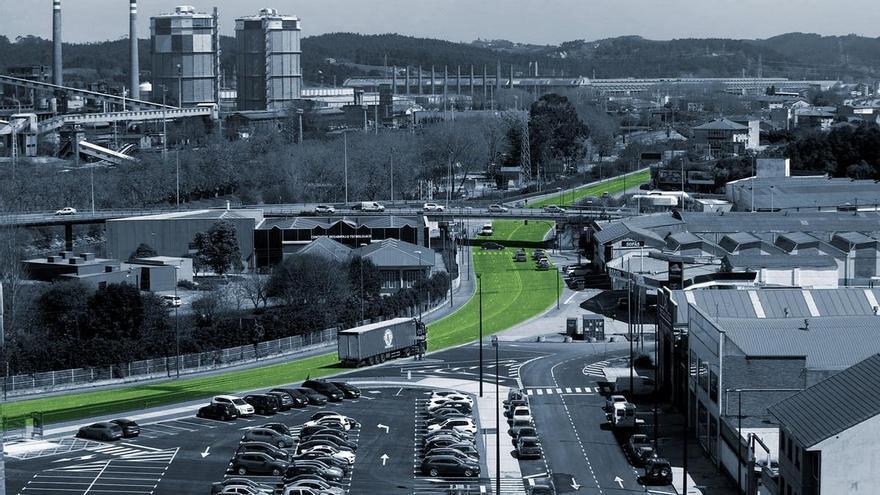 El estudio de las vías plantea elevar la carretera de acceso a Avilés por la autopista