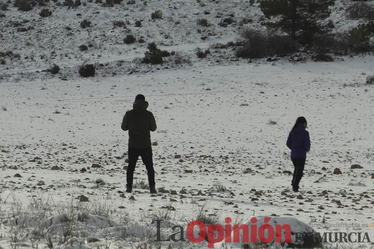 La borrasca Herminia tiñe de blanco la cima de la Región de Murcia