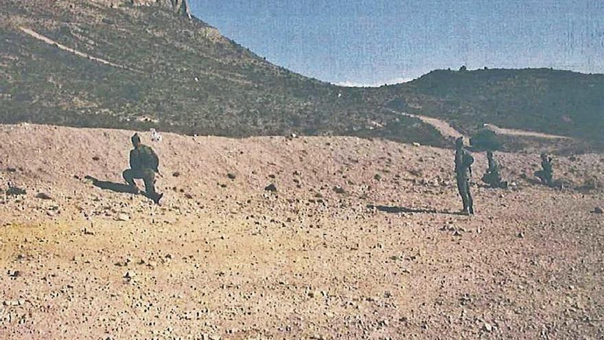 Imagen de la recreaciÃ³n realizada por la Guardia Civil del ejercicio en el que muriÃ³ el legionario.