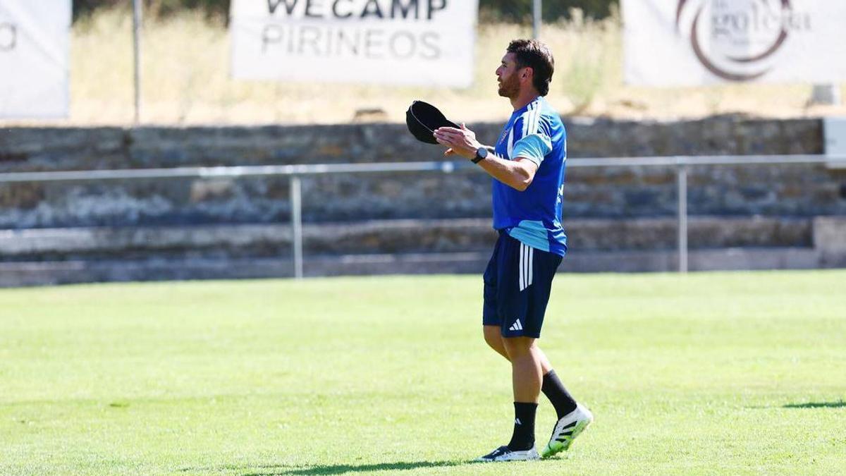 Ibai Gómez, en el entrenamiento de este martes 28 de julio en Boltaña.