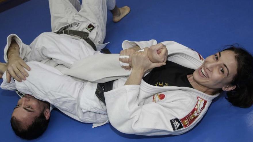 María Isabel Puche Palao, en un entrenamiento en el Judo Club Alicante