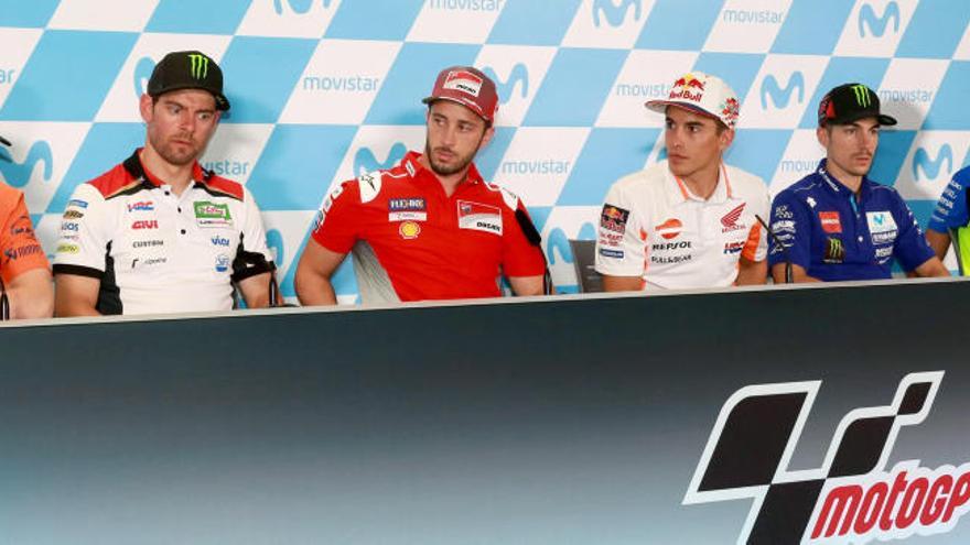 Rueda de prensa de los pilotos de MotoGP en el Gran Premio de Aragón.