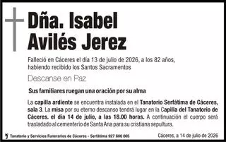Dña. Isabel Avilés Jerez