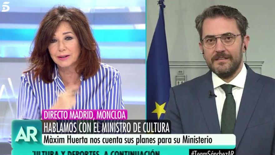 Ana Rosa Quintana habla sobre la dimisión de Màxim Huerta