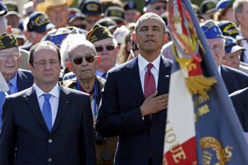 Obama, Hollande y la Reina de Inglaterra han estado presentes en los actos en recuerdo al desembarco de Normandía.