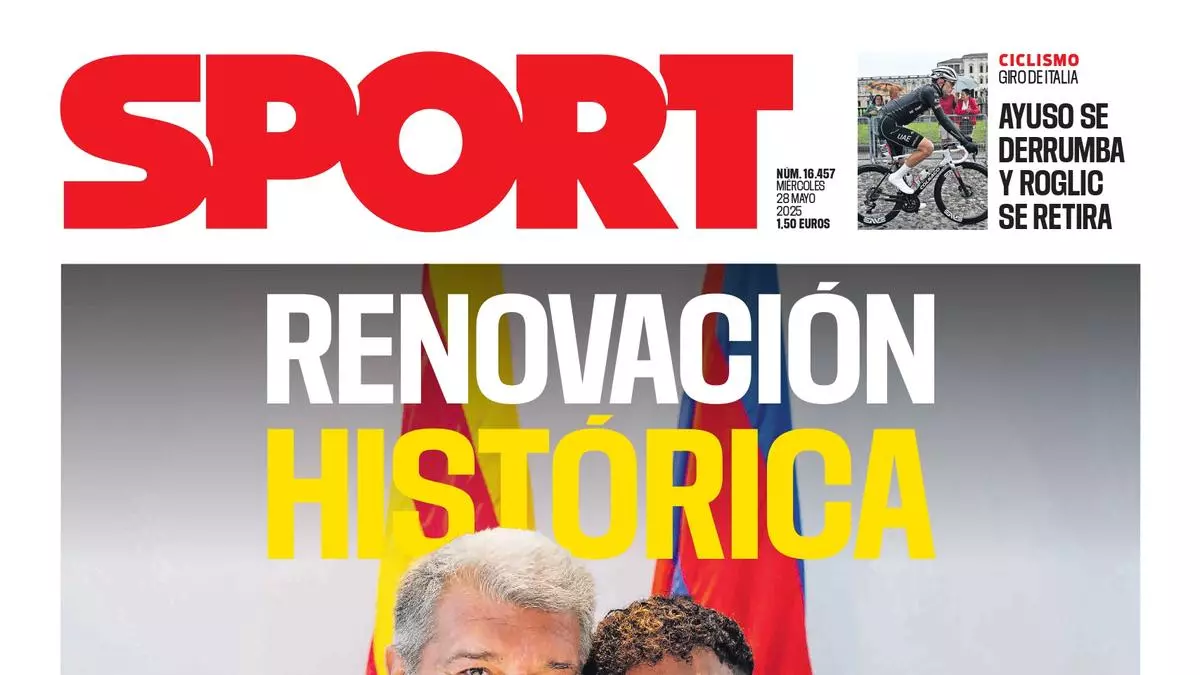 La portada de SPORT de hoy mircoles, 28 de mayo de 2025