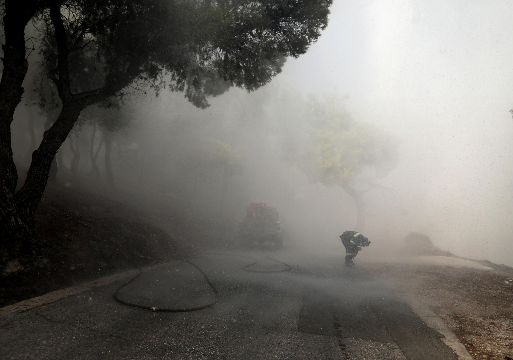 Wildfire spreads in Greece's Attica region