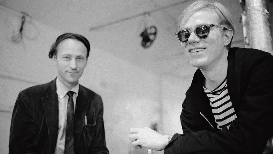 Jonas Mekas, con Andy Warhol.