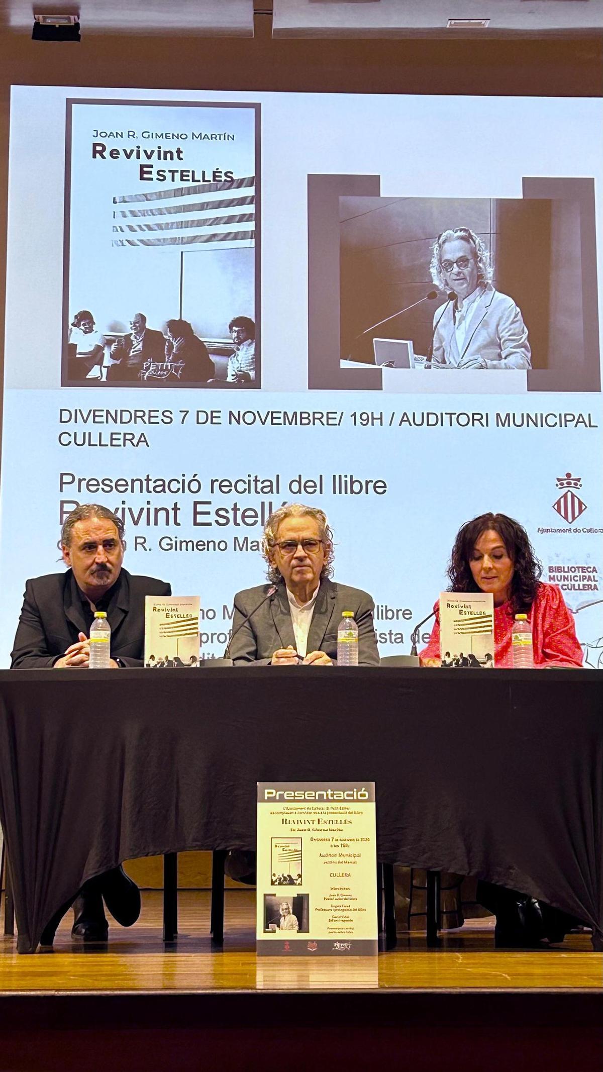 David Vidal, Joan Gimeno y Àngels Falcó, en la presentación de la obra.