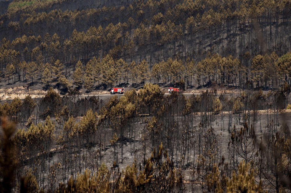 El incendio ha arrasado la zona de Verín.