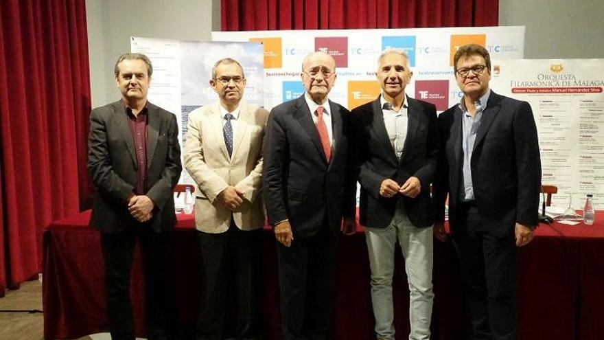 Francisco de la Torre, Miguel Ángel Vázquez, Manuel Hernández Silva y Juan Carlos Ramírez durante la presentación de la programación de la temporada 2018-19