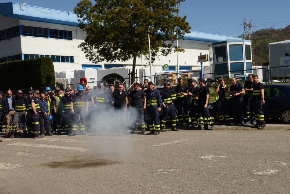 Protestas trabajadores Thyssen Airports en Baiña