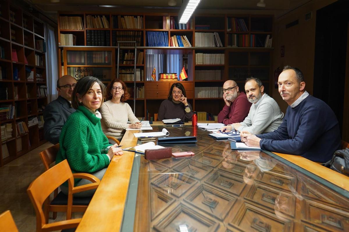 Los representantes sindicales de CCOO con la Justicia de Aragón.