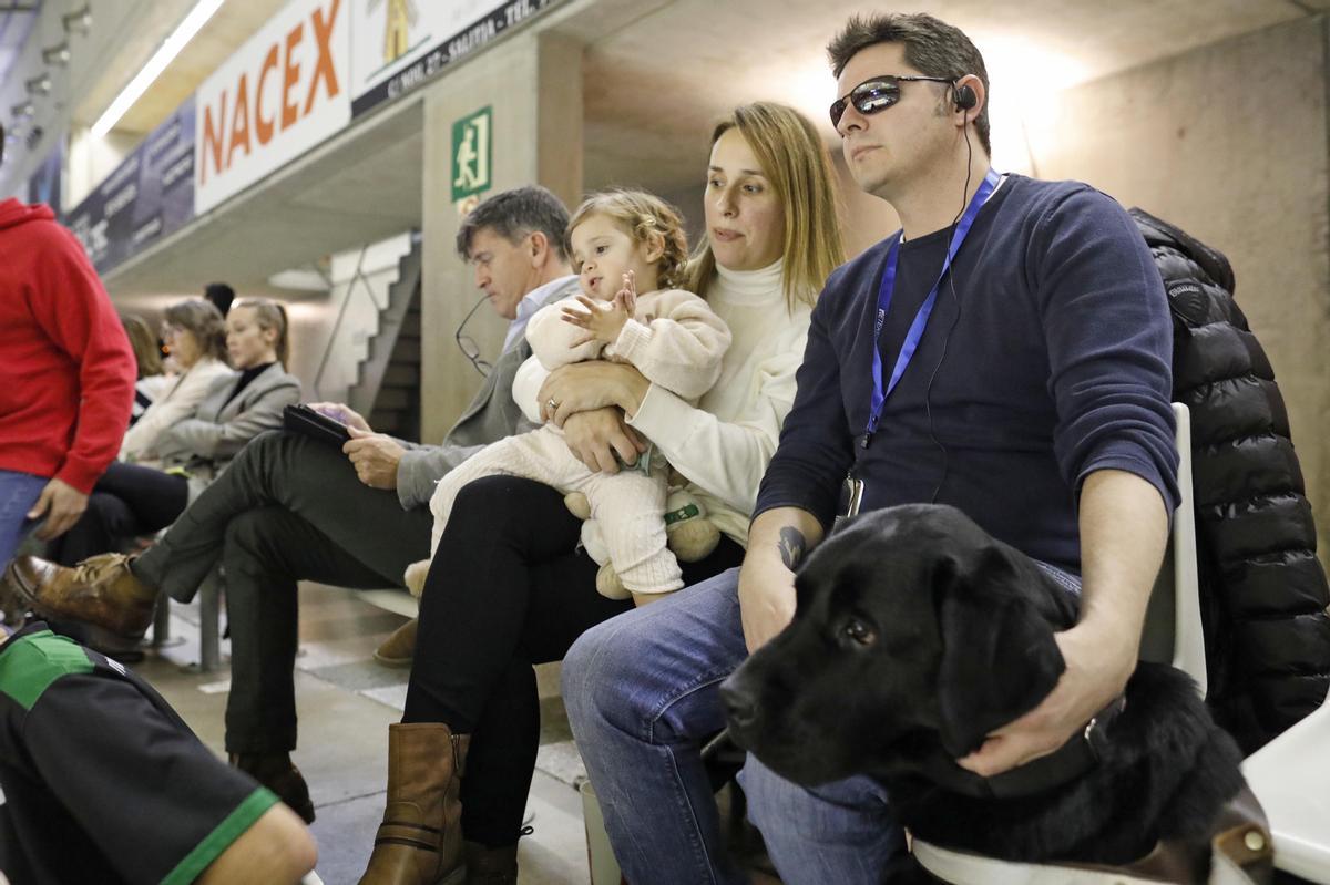 Isaac Padrós assisteix a un  partit del Bàsquet Girona  amb la família