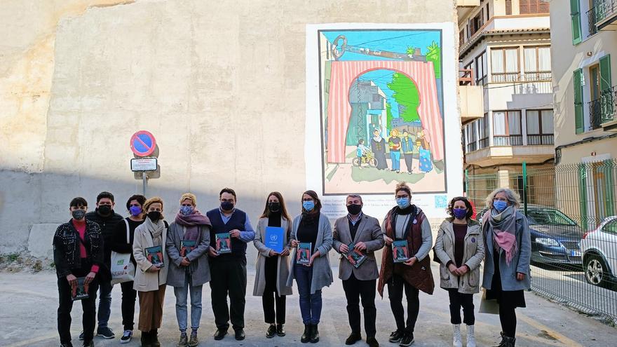 Inca inaugura un mural dedicado a las mujeres refugiadas de Palestina