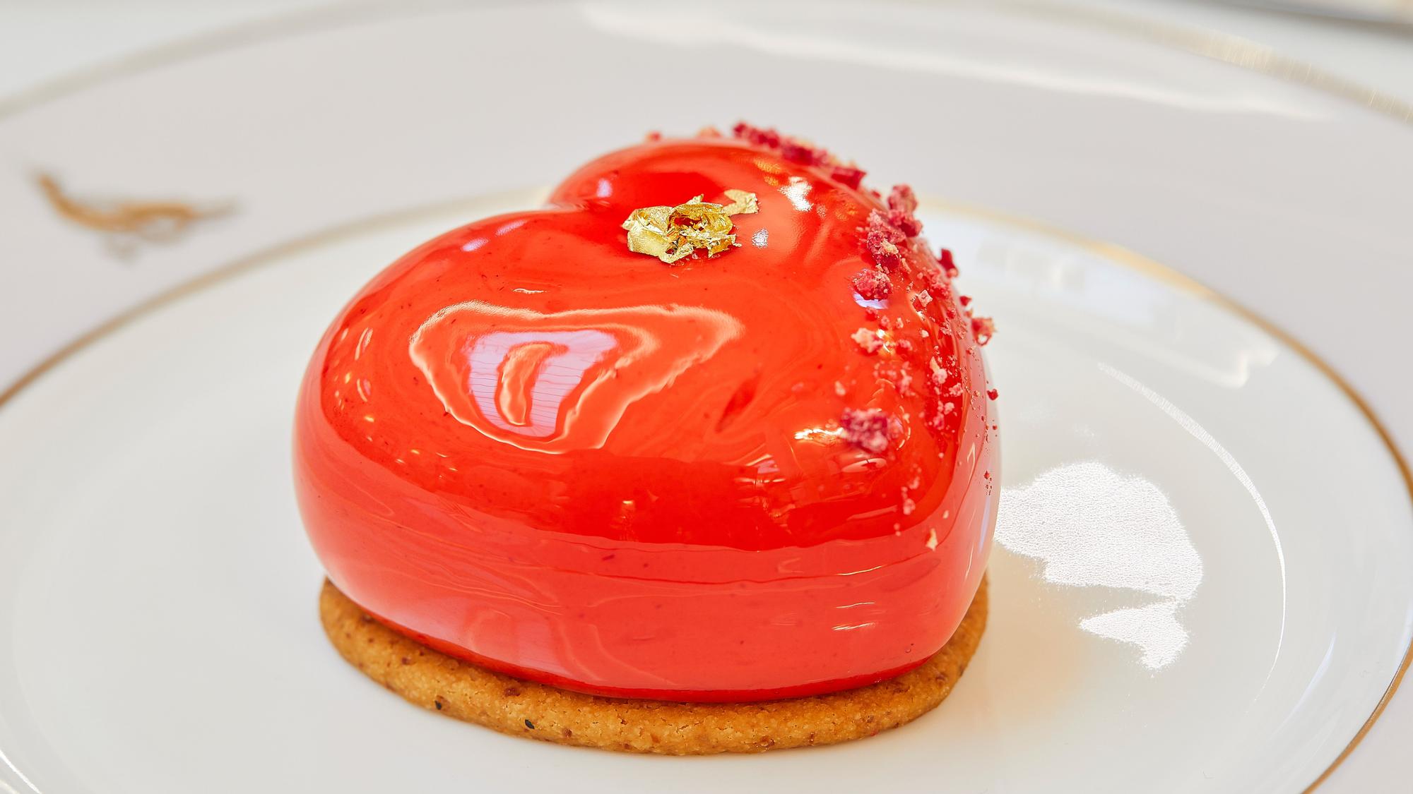 El dulce con forma de corazón que se servirá por San Valentín en el 'Afternoon Tea' del Hotel El Palace.