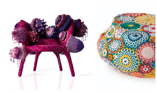 Silla 'Lady B' de tricot, de Joana Vasconcelos para Roche Bobois