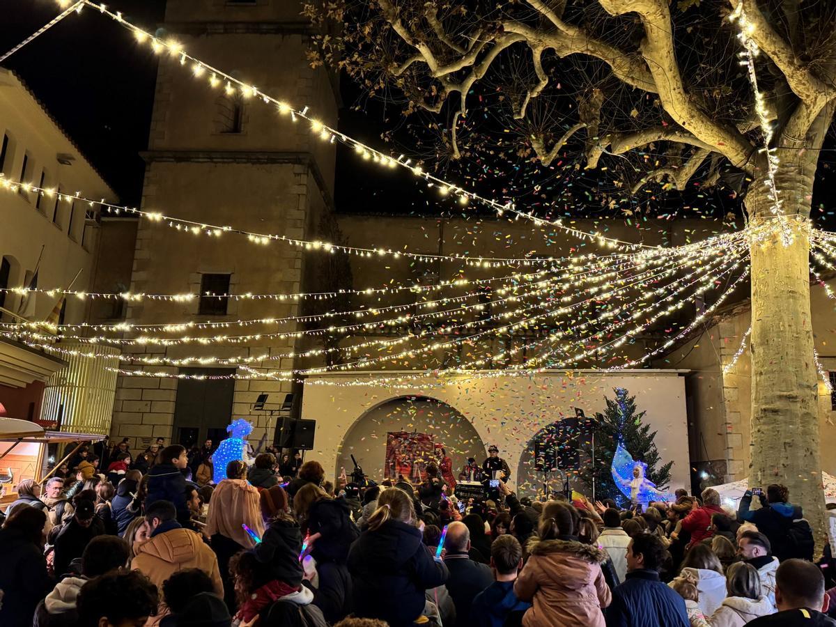 Decoració nadalenca durant la Fira del Tió