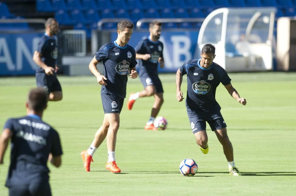 Gaizka Garitano dirige su primera sesión en Riazor