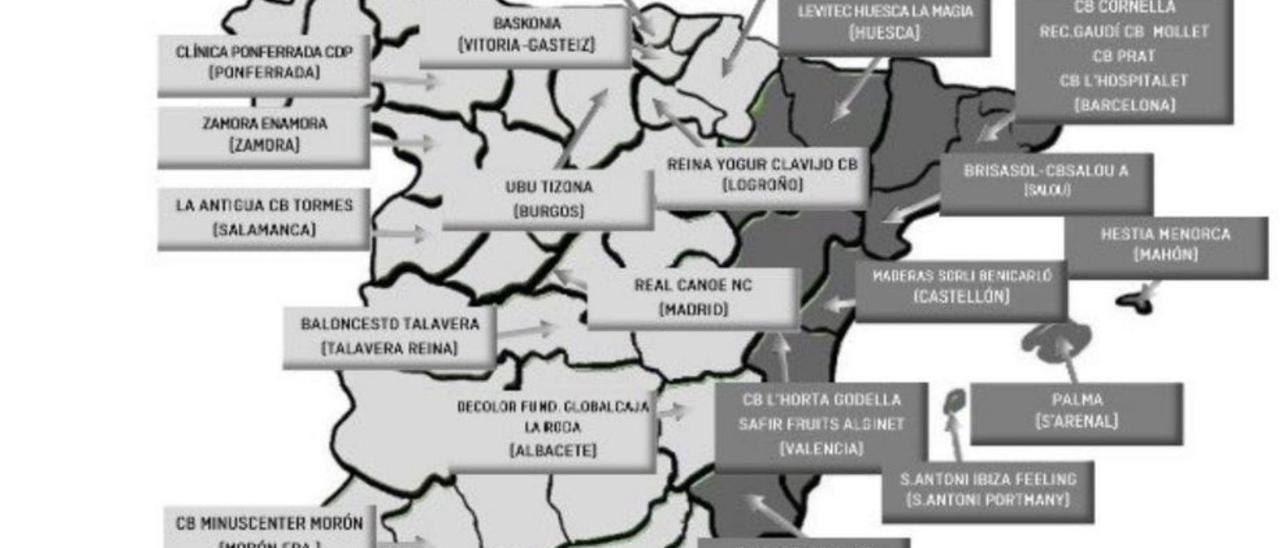 La composición de LEB Plata y Liga Challenge.