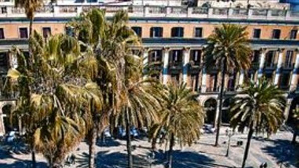 La plaza Reial vista desde la terraza del Hotel DO, el miércoles.