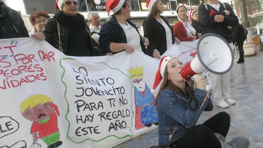 Protesta de las limpiadoras de Defensa en el conflicto vivido hace más de un año con la anterior empresa.