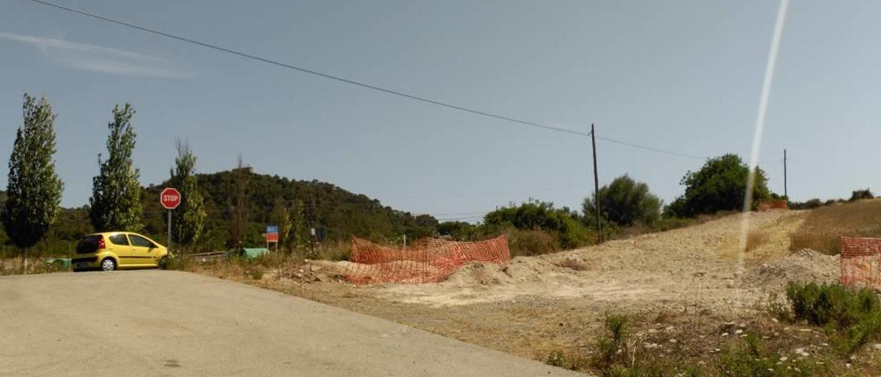 Vista del lugar por donde pasa el gasoducto, desde la planta de Manacor y en paralelo a la carretera de Felanitx.